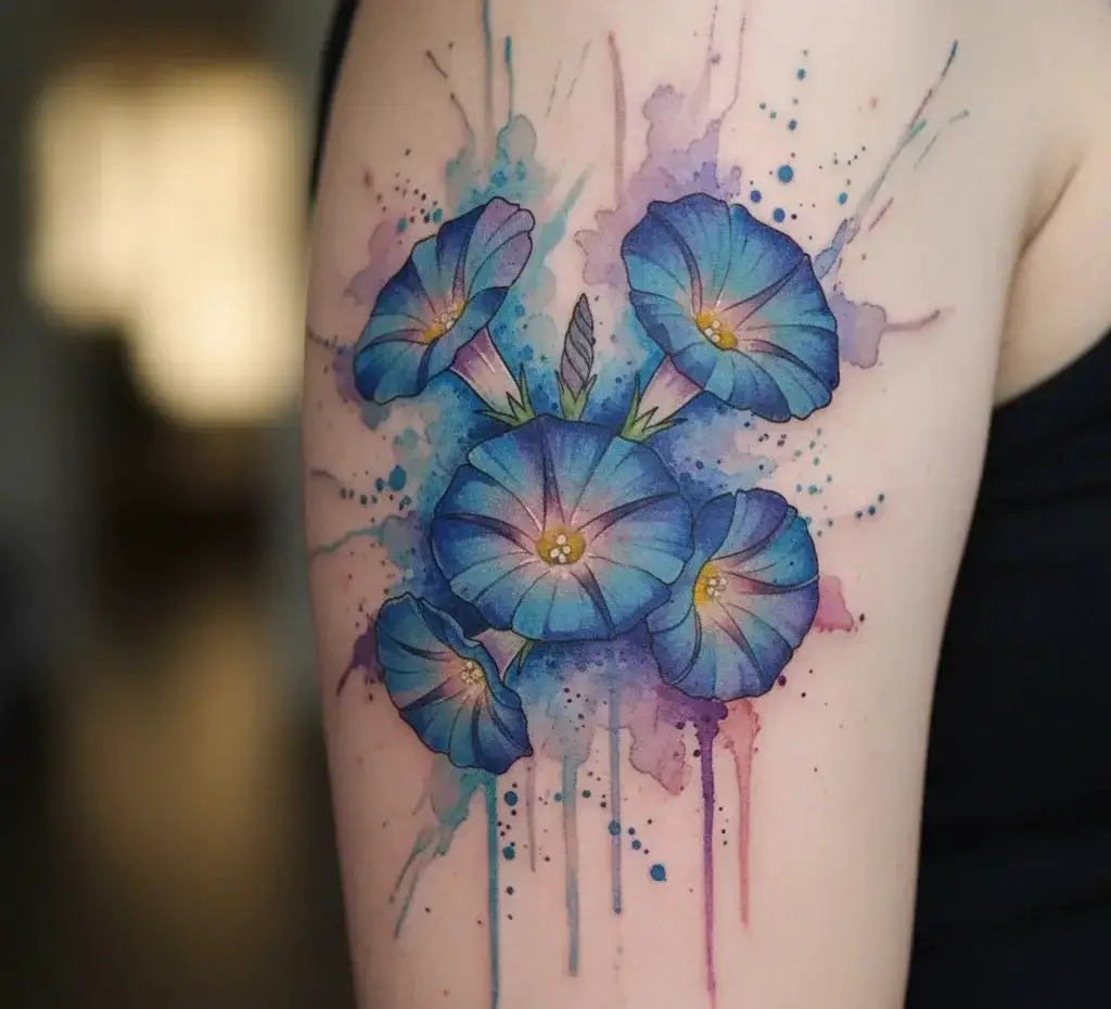 Watercolor Morning Glory Splash