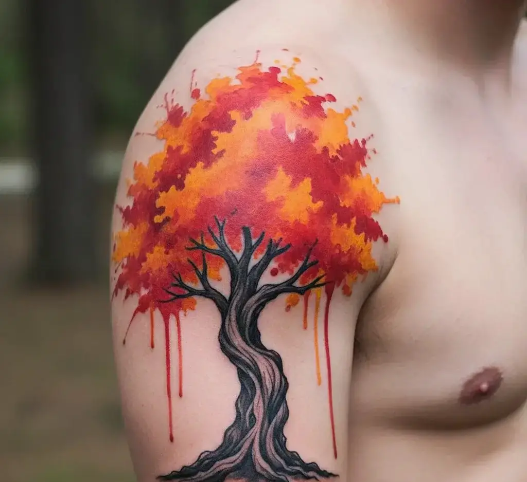 Watercolor Tree Tattoo