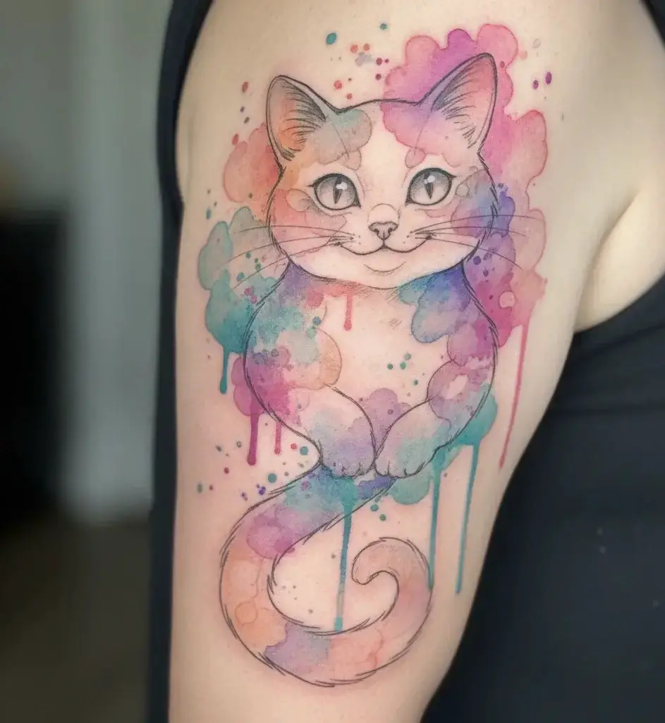 Watercolor Wonderland Cat