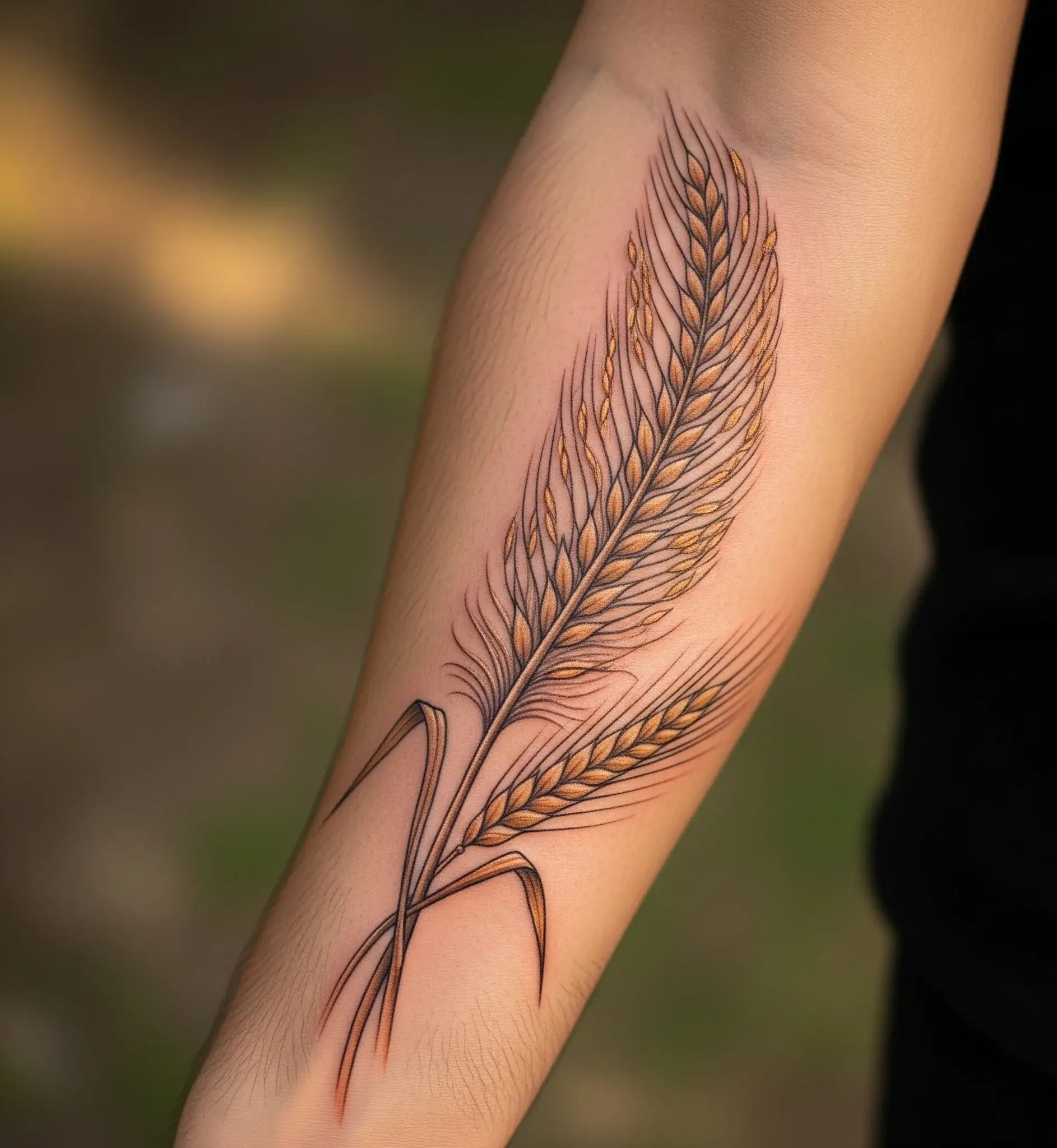 Wheat Feather Tattoo