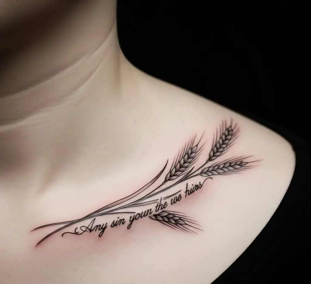 Wheat with Quote Tattoo