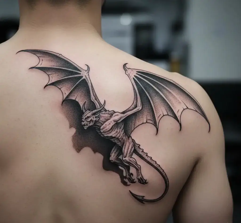 Winged Gargoyle in Flight