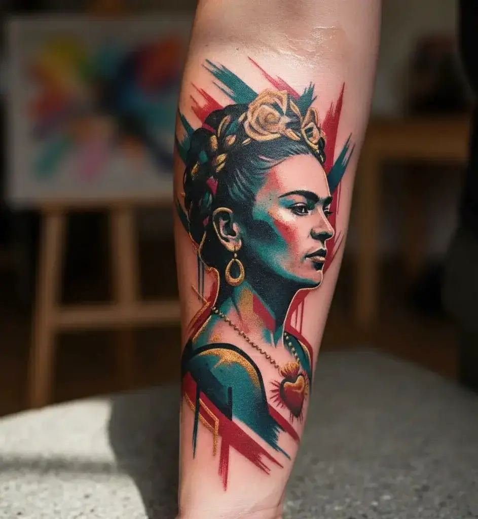 Abstract Frida Tattoo