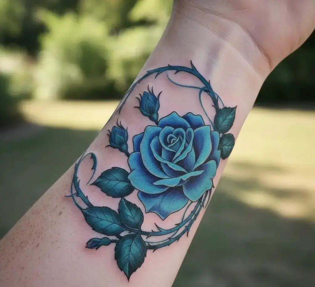 Blue Rose Forearm Band