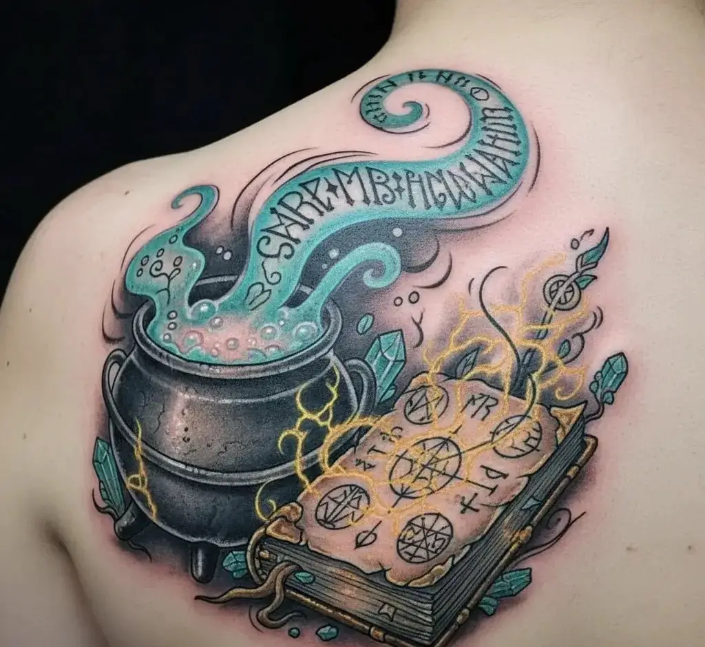 Cauldron and Spell Book