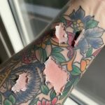 Chunks of skin missing from a tattoo