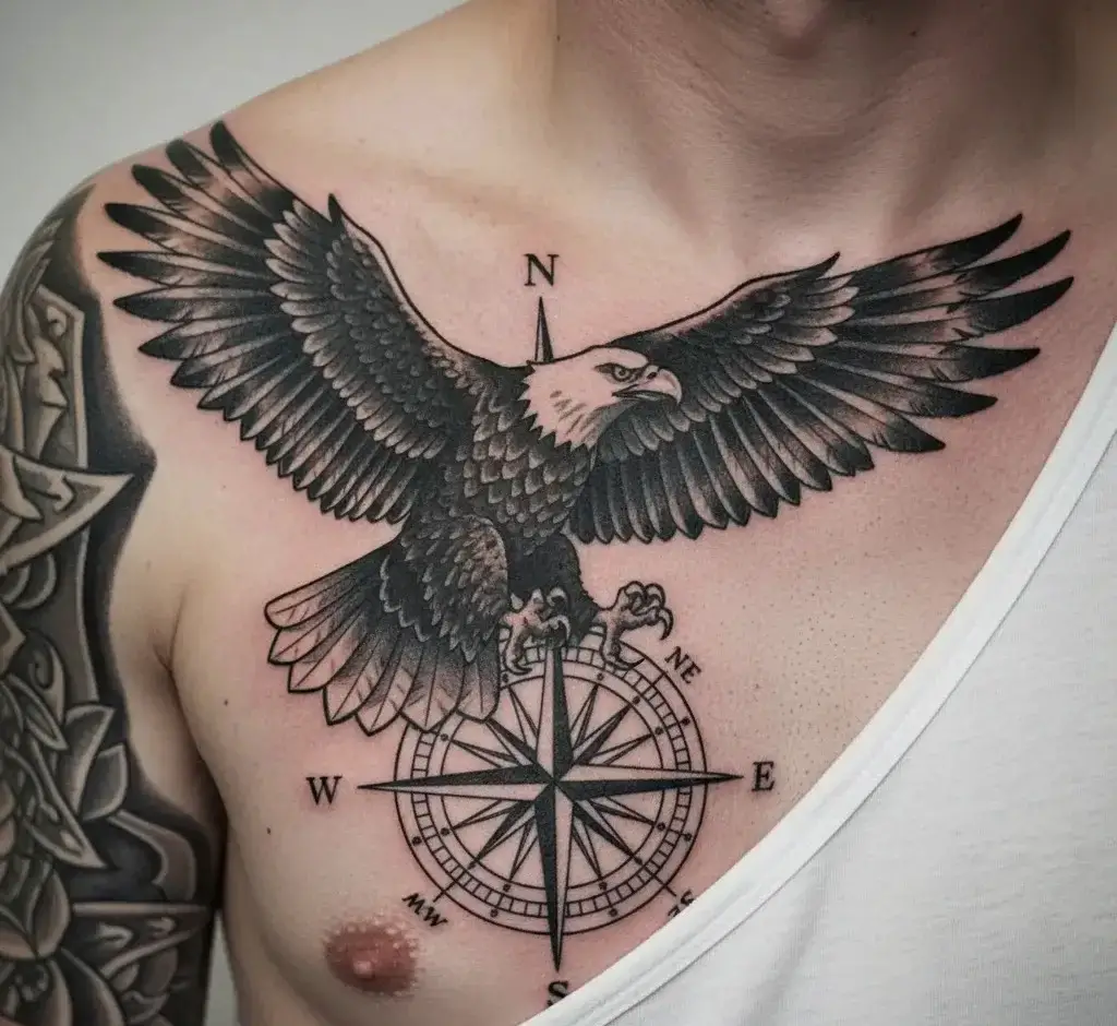 Eagle and Compass Tattoo