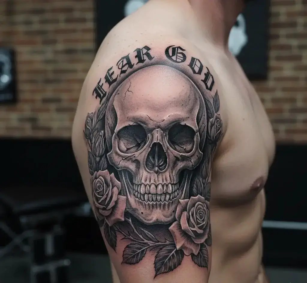 Fear God with Skull and Roses