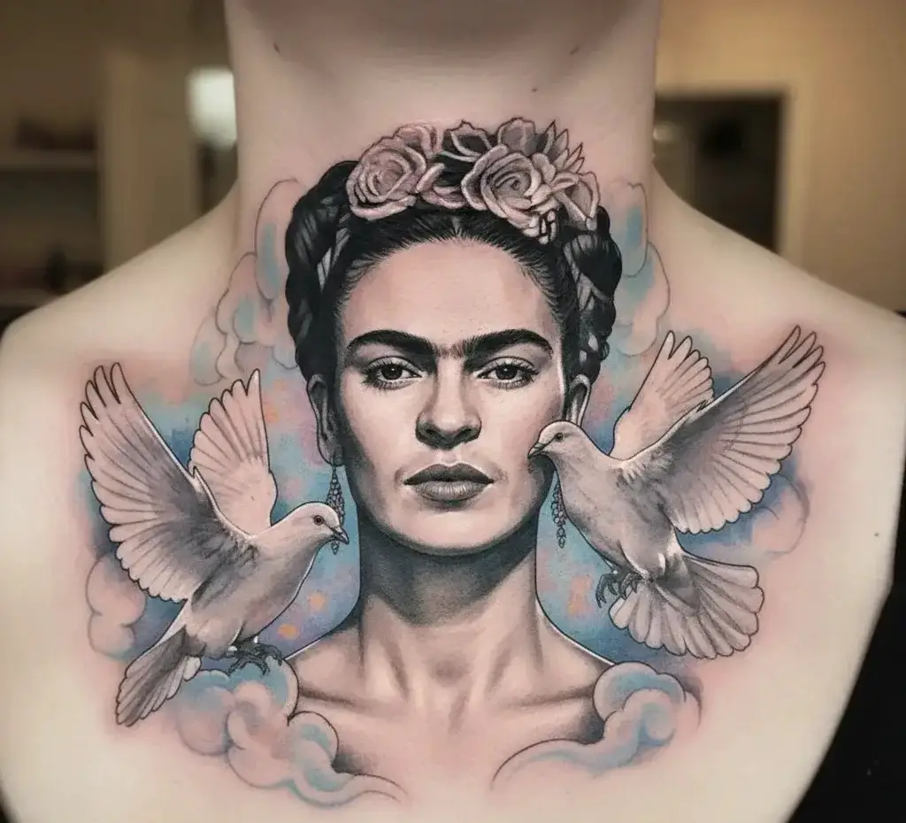 Frida with Doves Tattoo