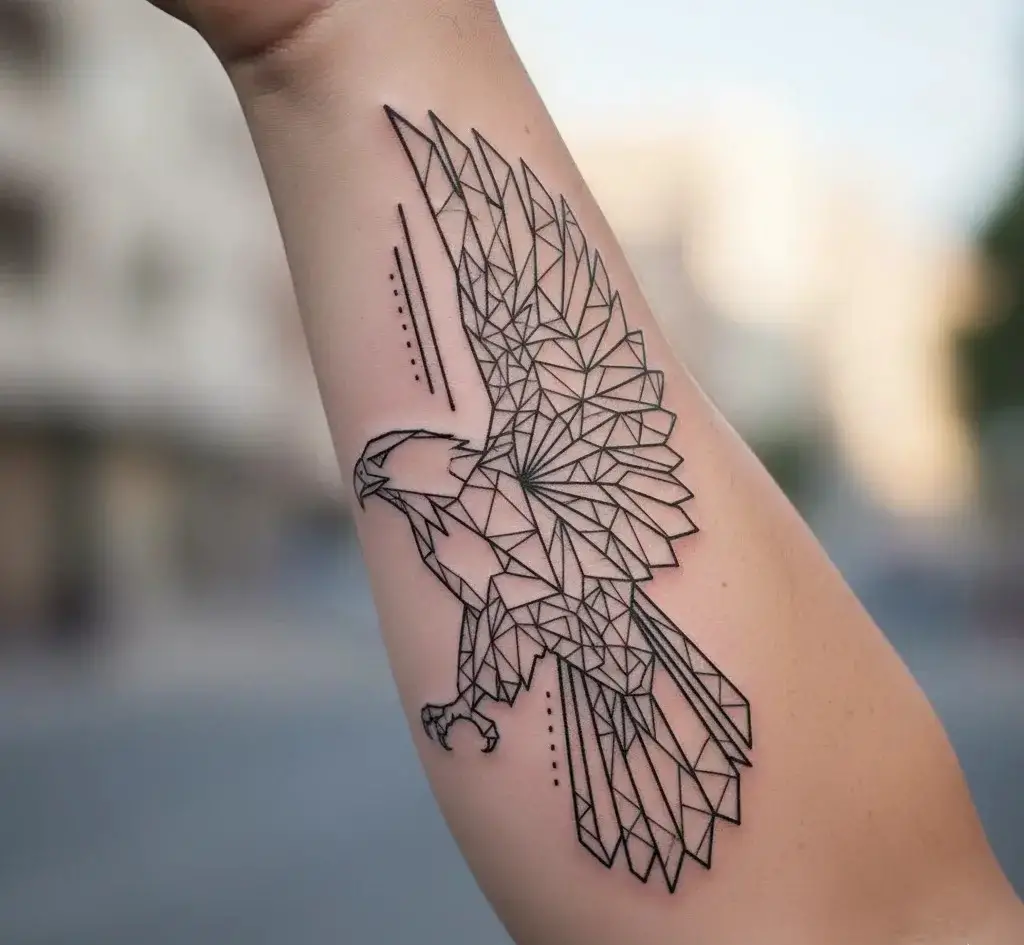 Geometric Eagle Tattoo