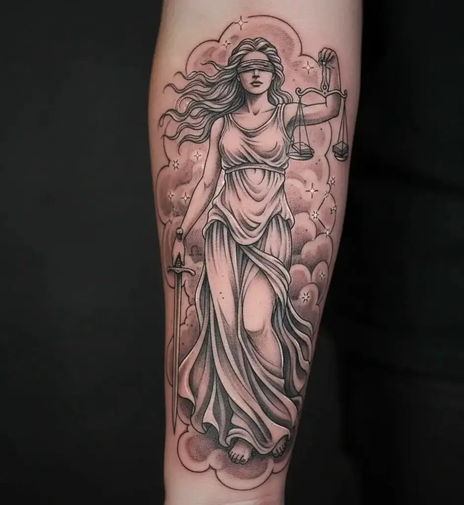 Goddess of Justice (Themis) Tattoo