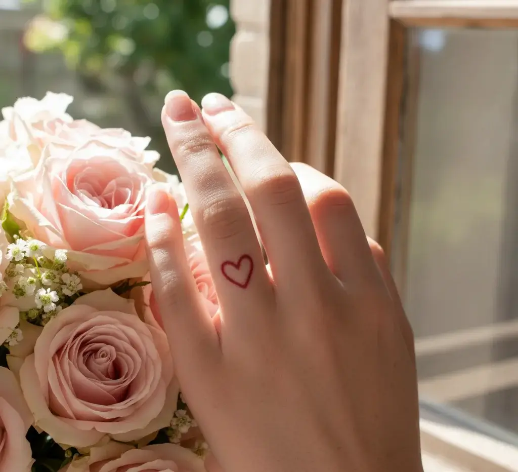 Heart Outline on Finger