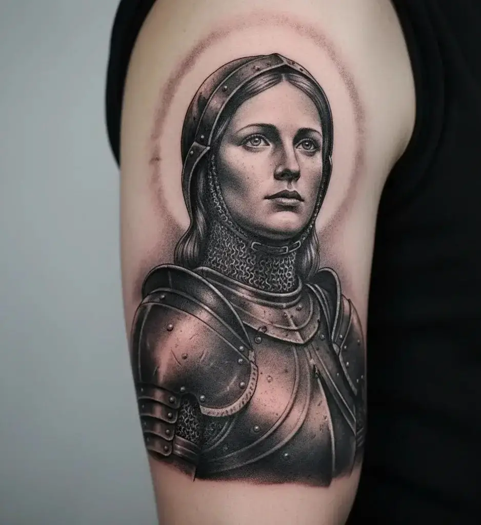 Joan of Arc Portrait Tattoo