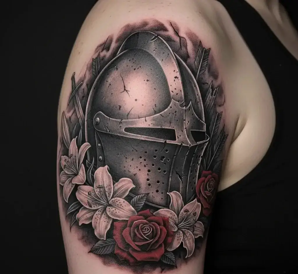 Joan’s Helmet Tattoo
