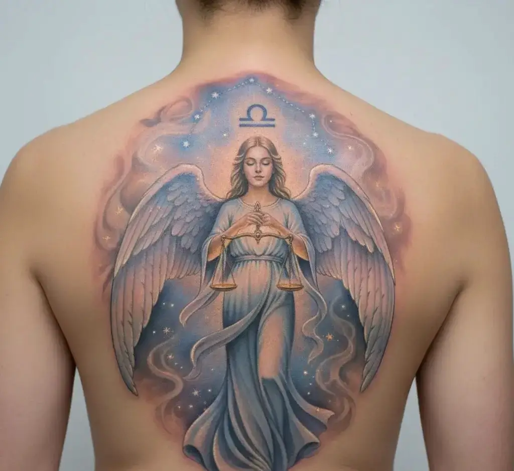 Libra Angel Tattoo