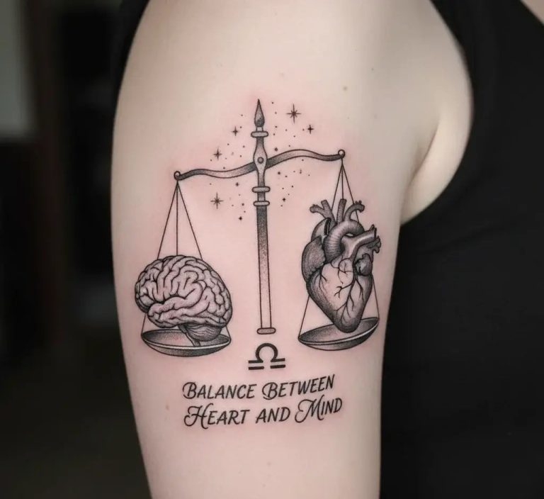 Libra Balance Between Heart and Mind Tattoo