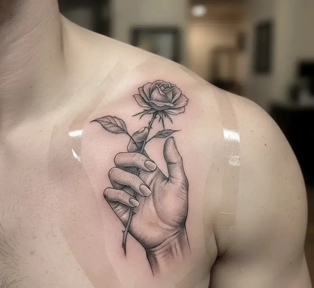 Micro Hand Holding Flower