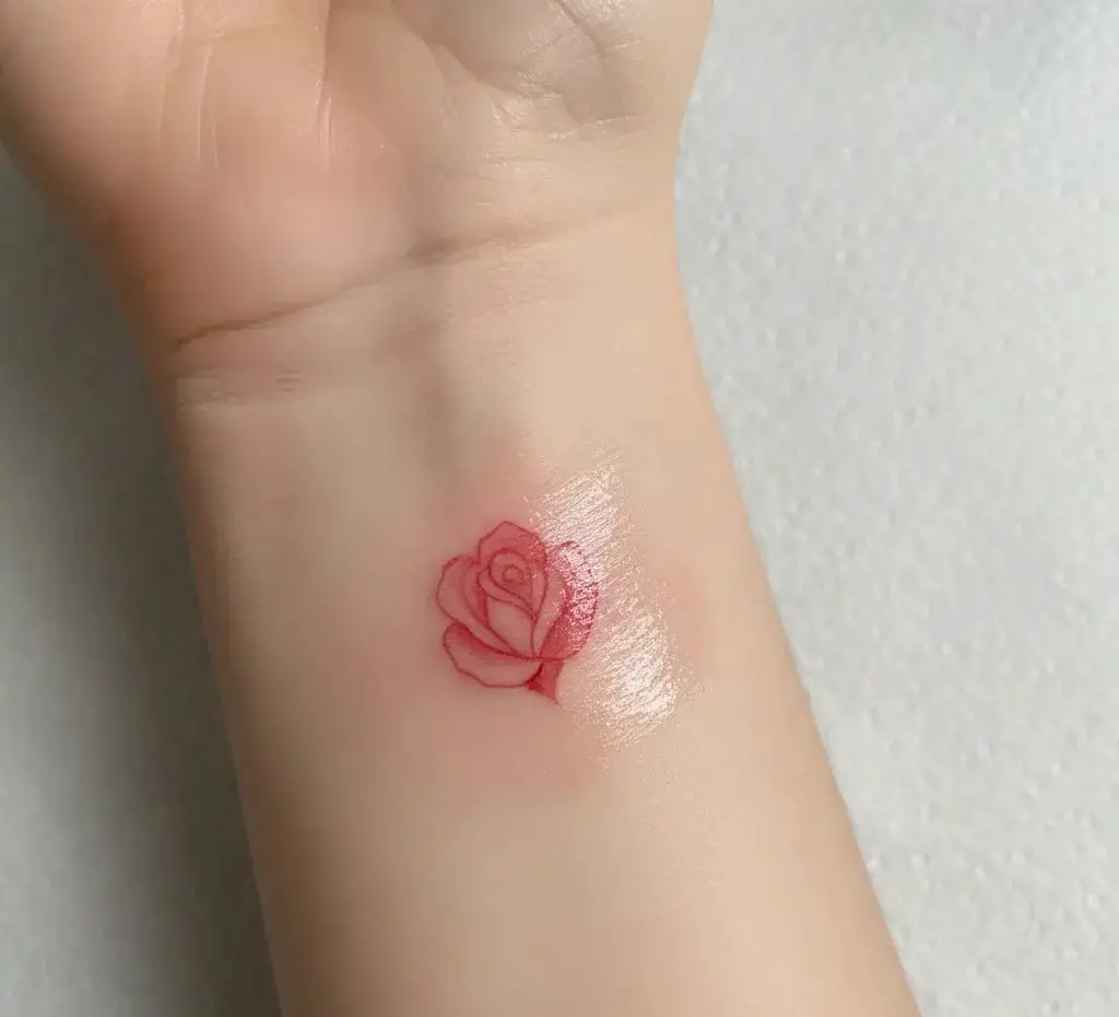 Mini Red Rose on Wrist