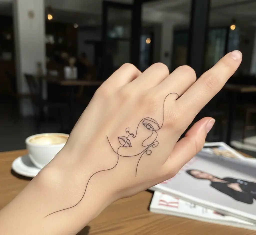 Minimal Line Art Face