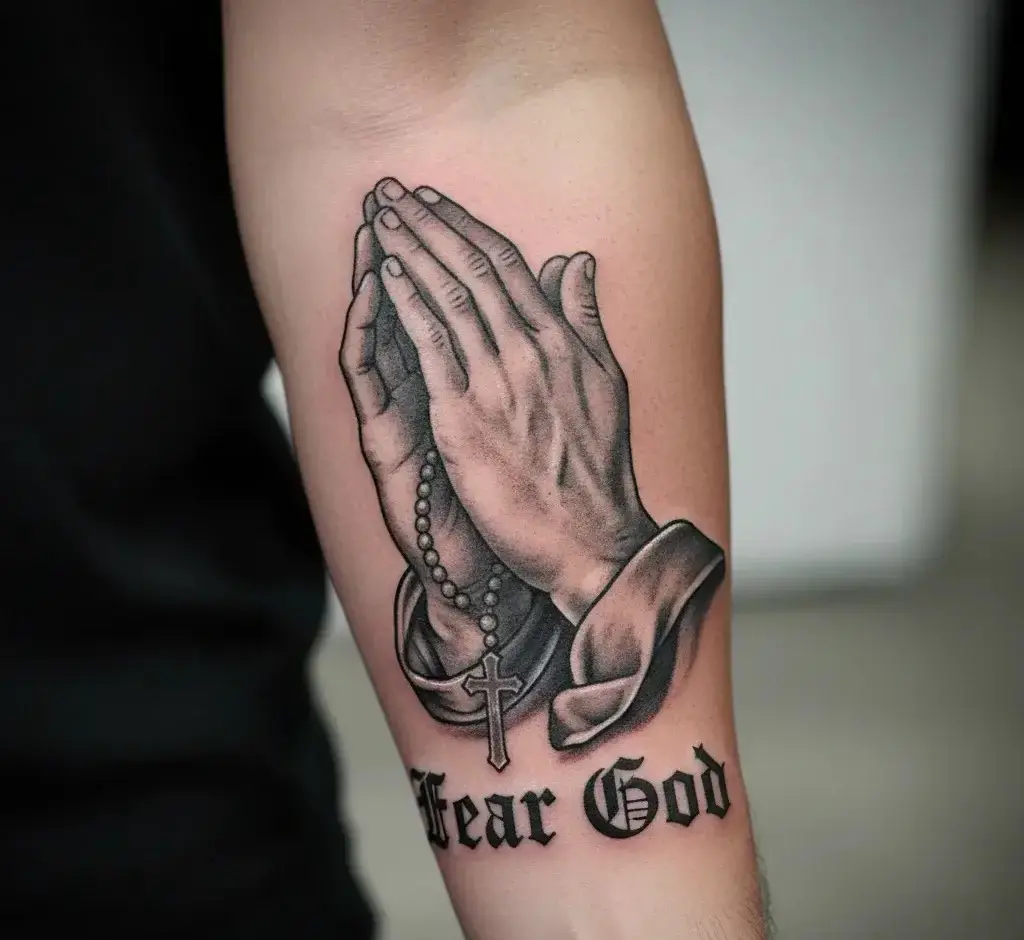 Praying Hands with Text