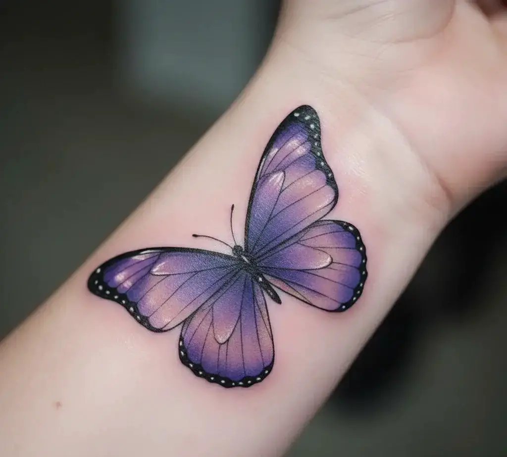 Purple Butterfly Tattoo