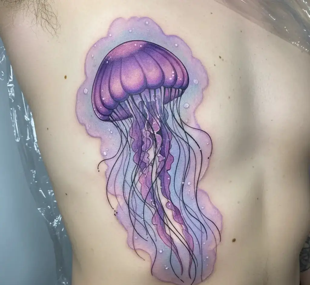 Purple Jellyfish Tattoo