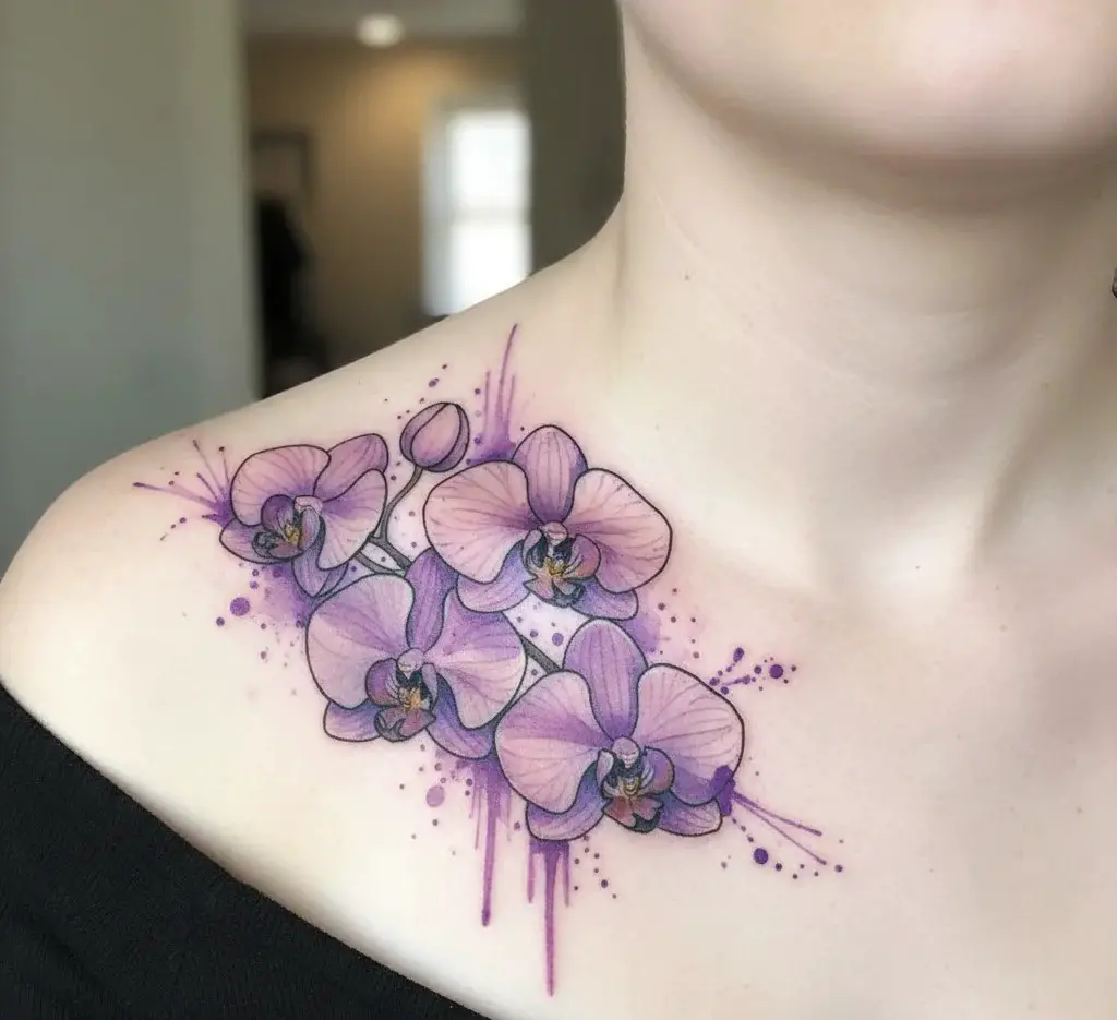 Purple Orchid Tattoo