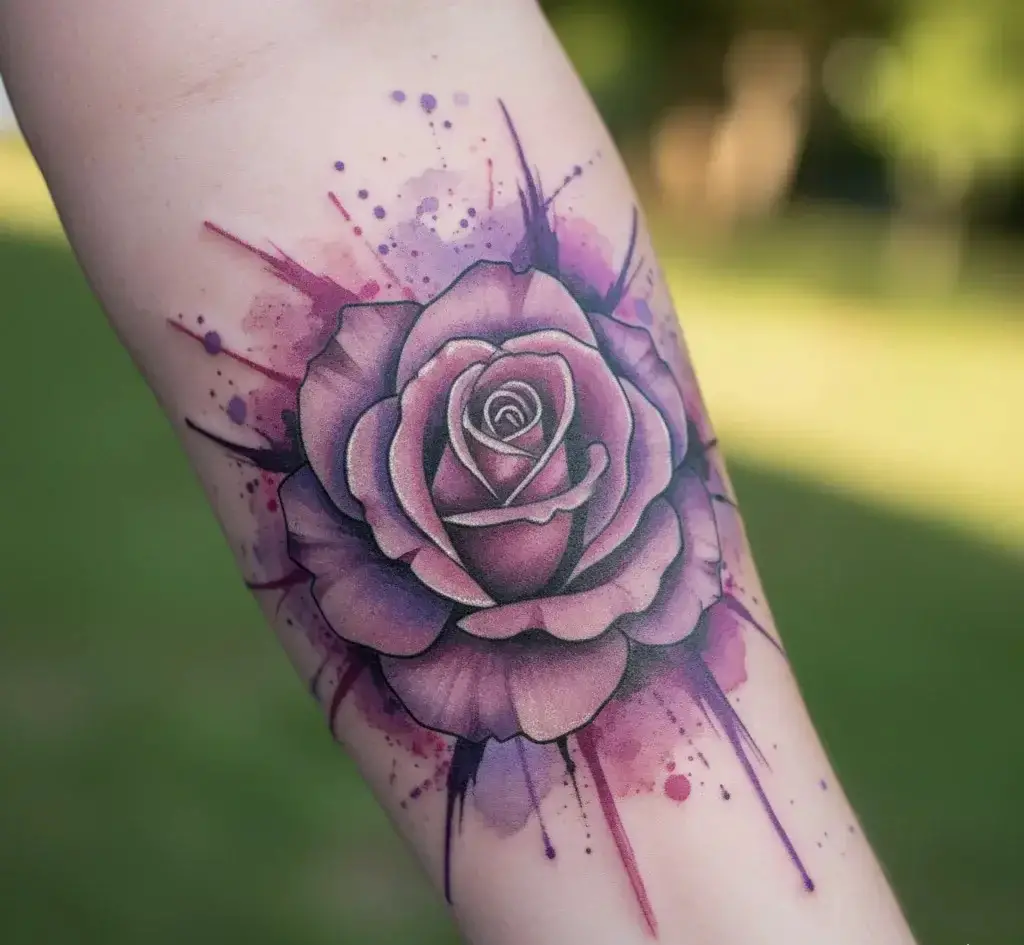 Purple Rose Tattoo