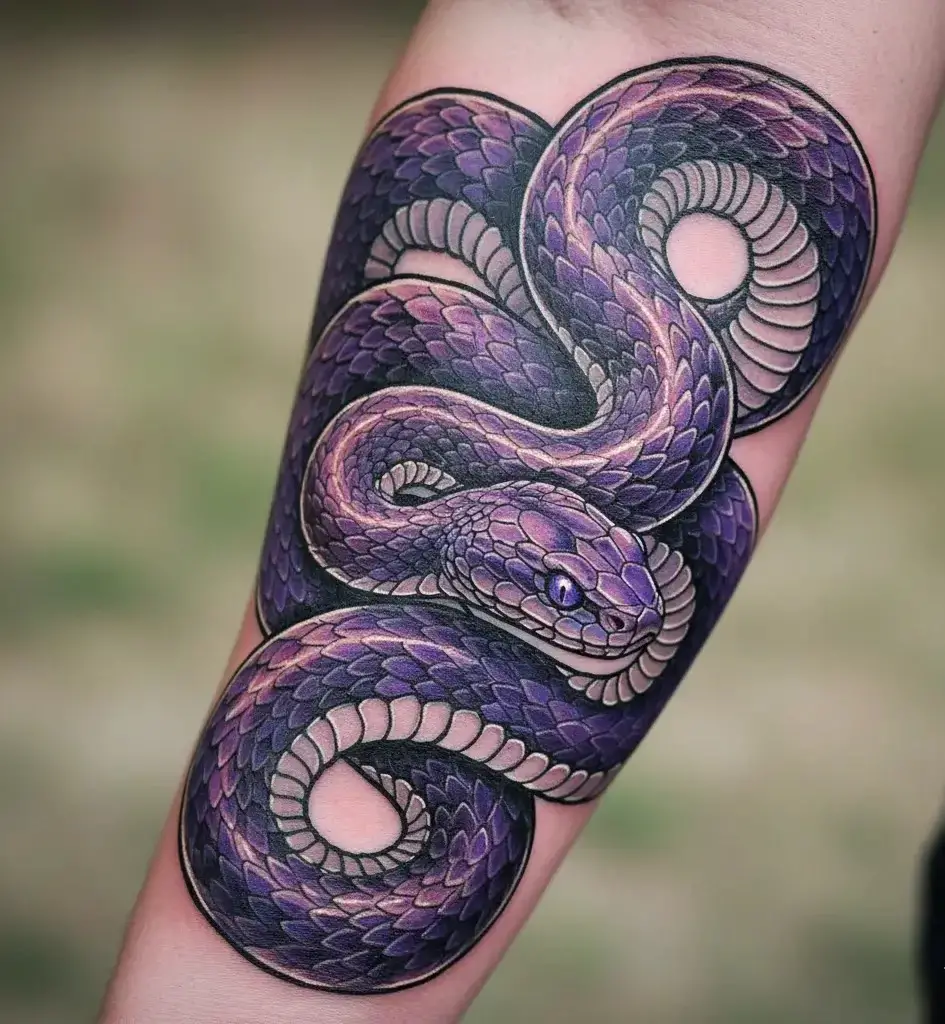 Purple Snake Tattoo
