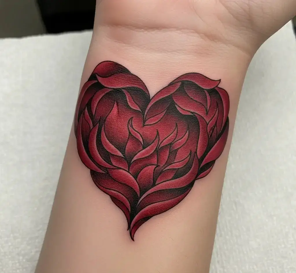 Red Rose Heart Shape