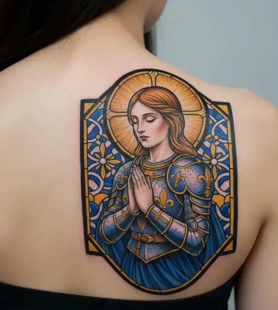 Saint Joan of Arc Religious Icon Tattoo