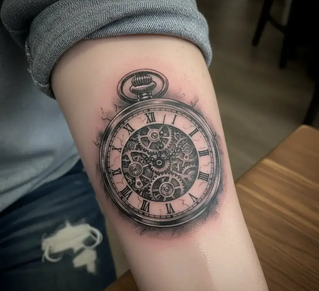 Small Clock Tattoo