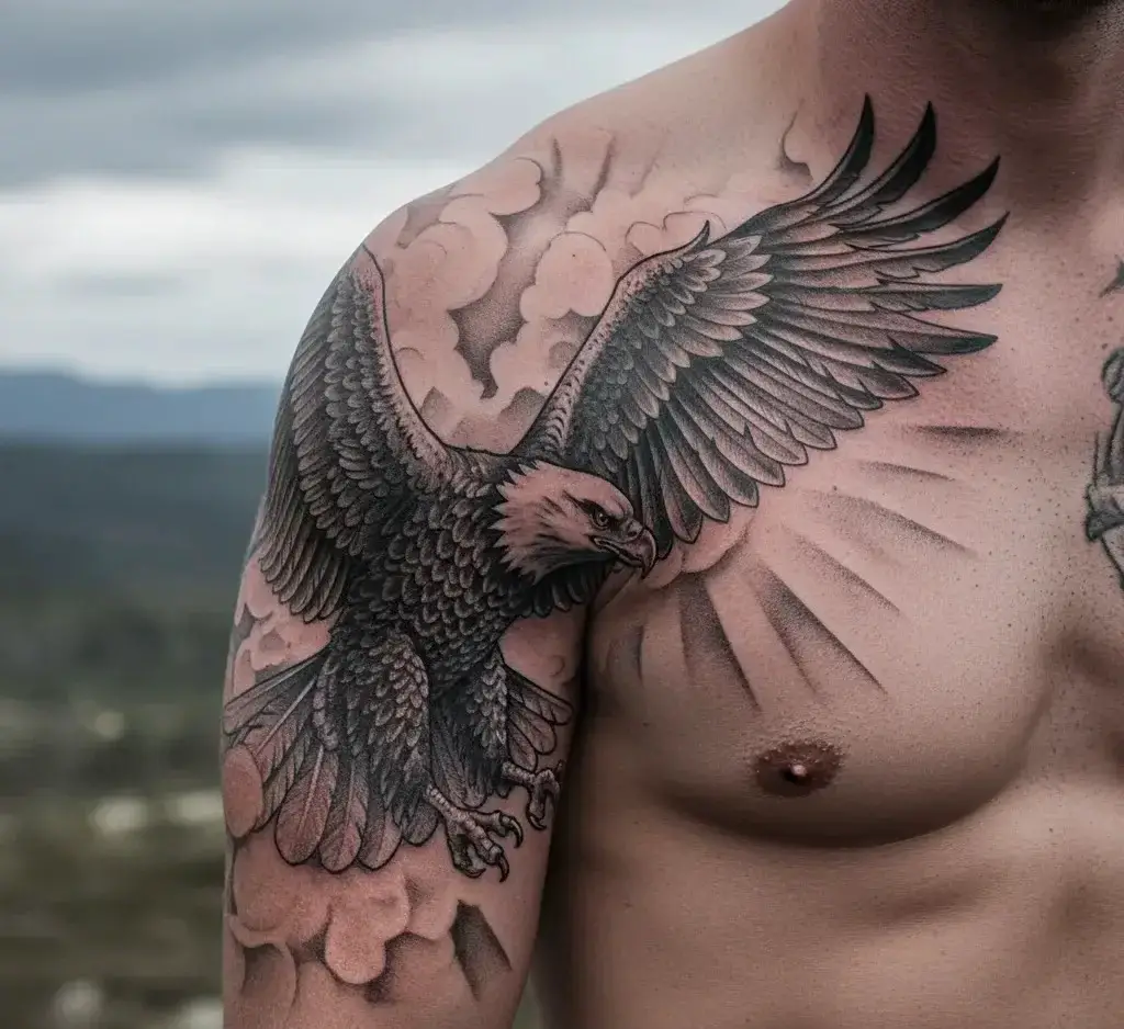 Soaring Eagle on Shoulder