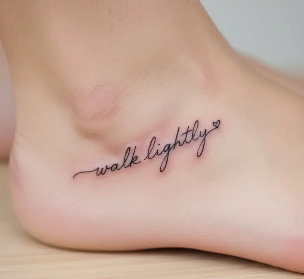 Tiny Heart with Script Under the Toes