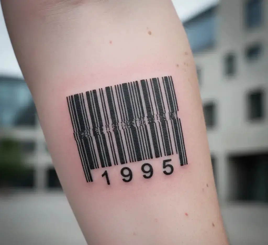 Birth Year Barcode Tattoo