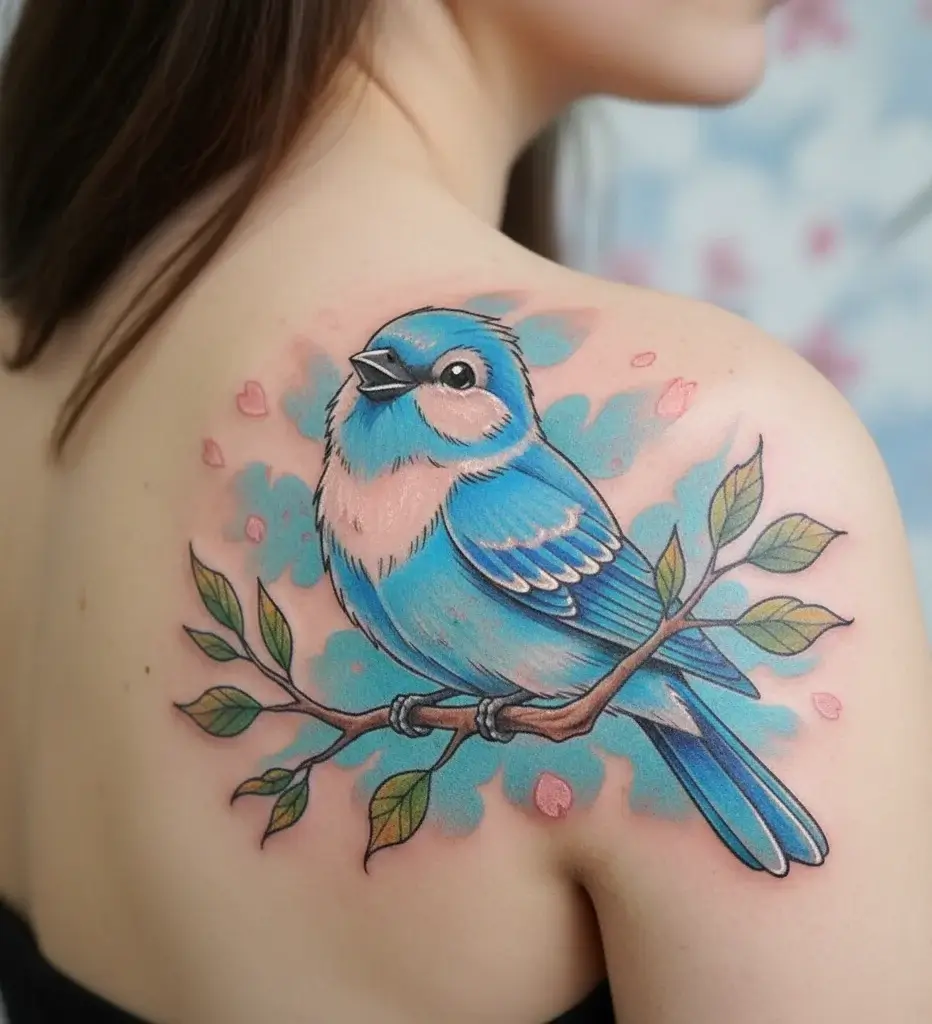 Bluebird on Shoulder