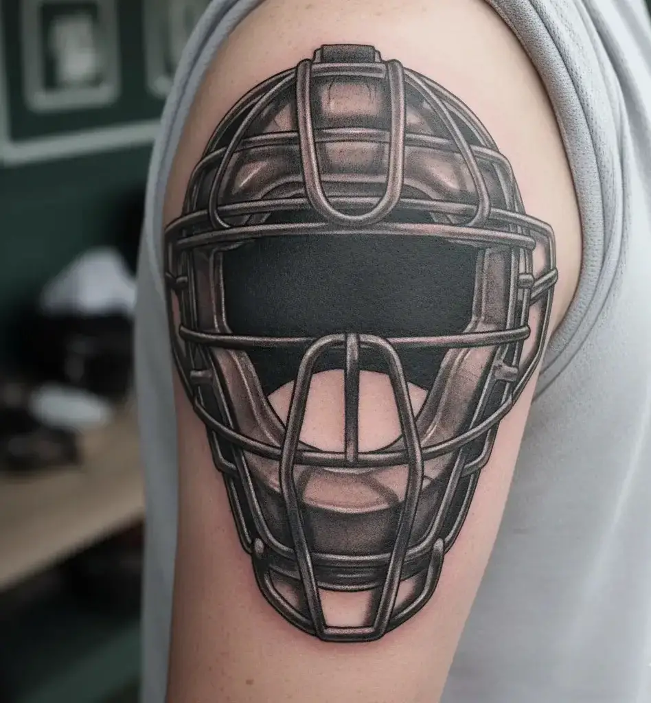 Catcher Mask Tattoo
