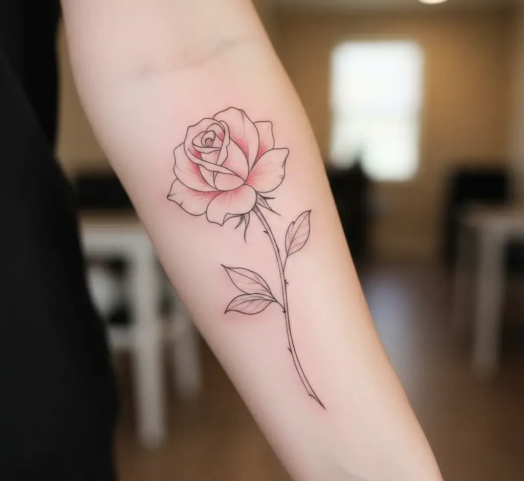 Dainty Rose Tattoo