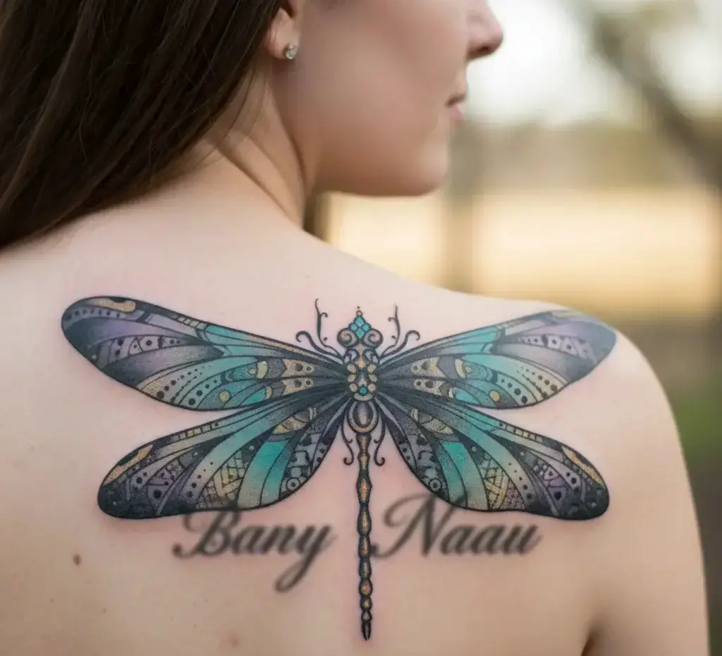 Dragonfly With Decorative Wings