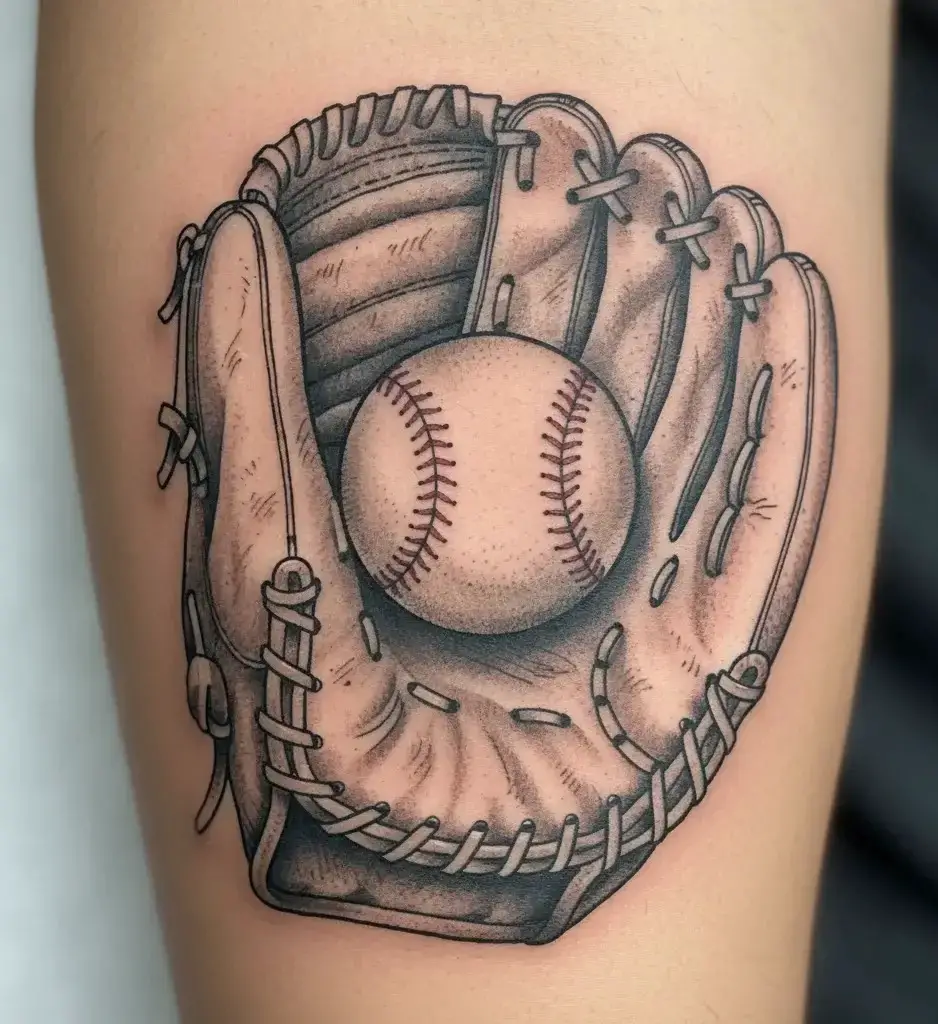 Glove Holding a Baseball