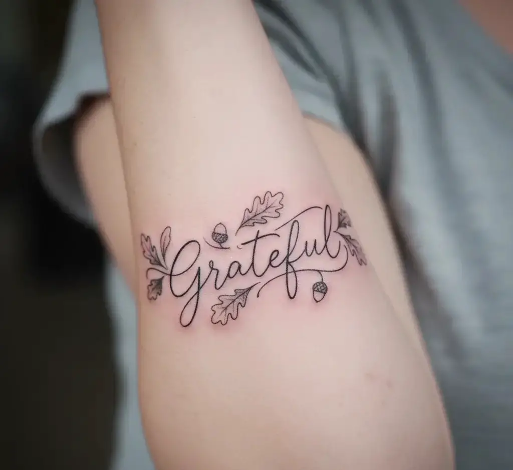 “Grateful” Script Tattoo