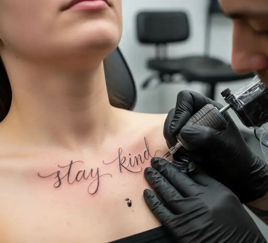 Handwritten Quote on a Curve