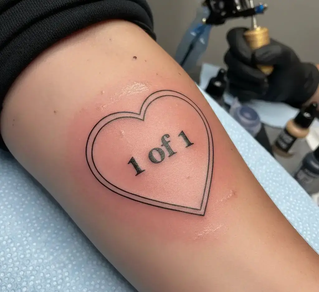 Heart Outline with “1 of 1”