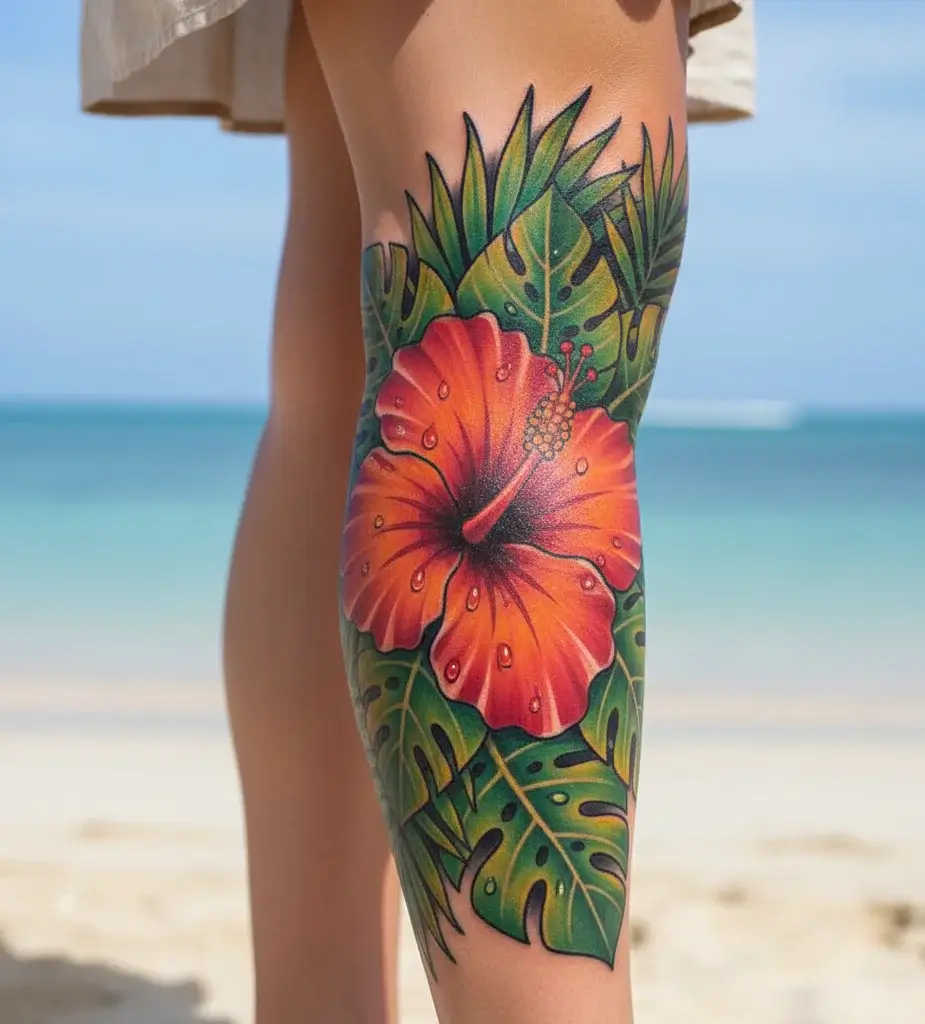 Hibiscus Tropical Tattoo