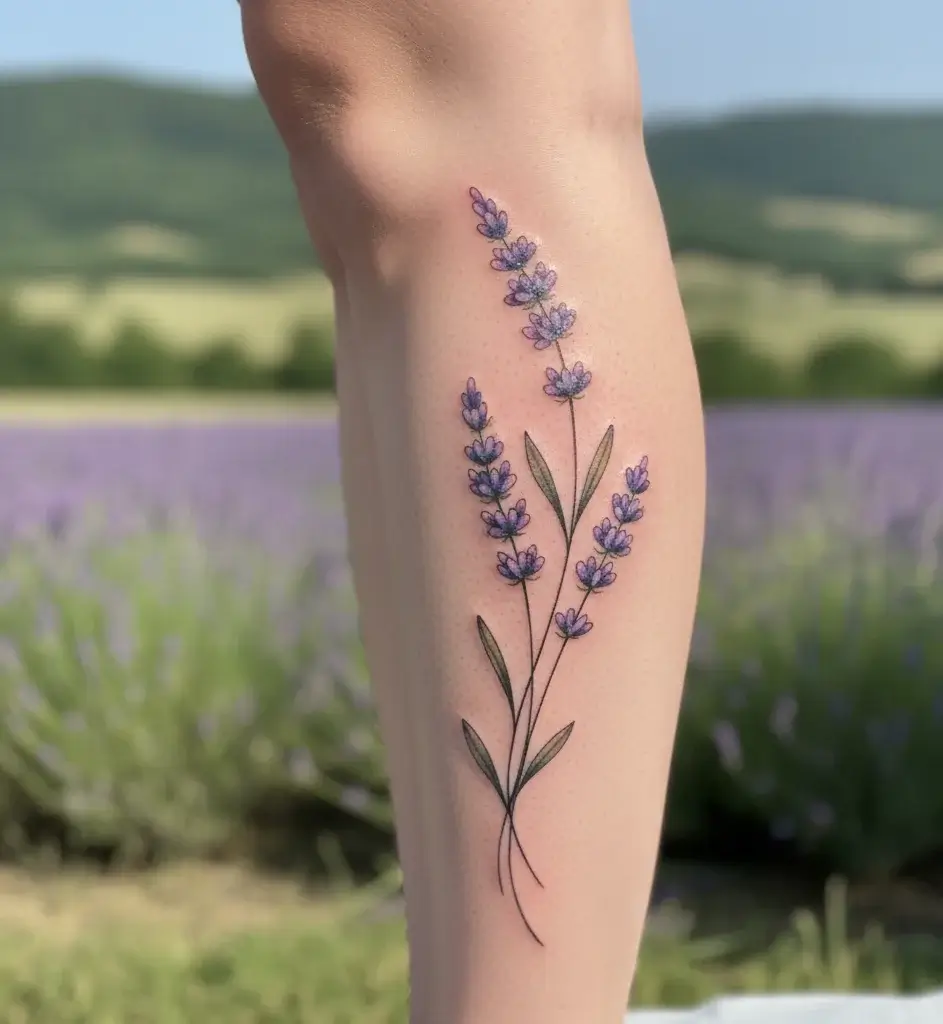 Lavender Stalk Tattoo
