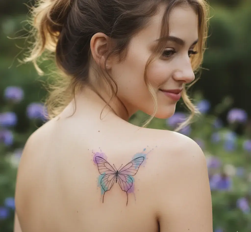 Minimal Butterfly Tattoo