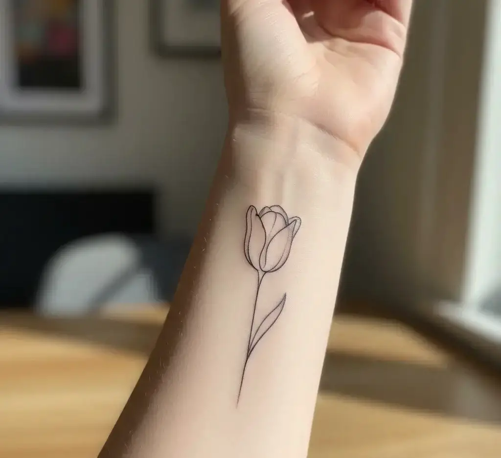 Minimalist Flower Tattoo