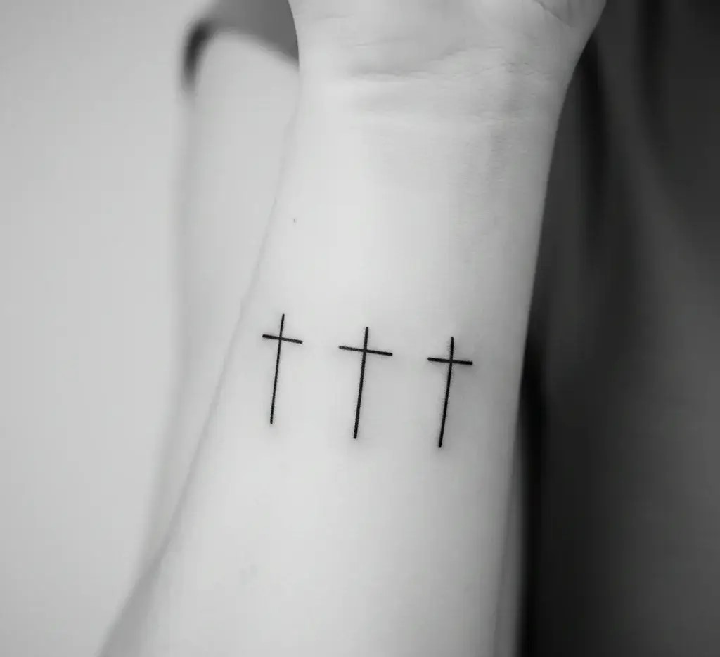 Minimalist Three Crosses