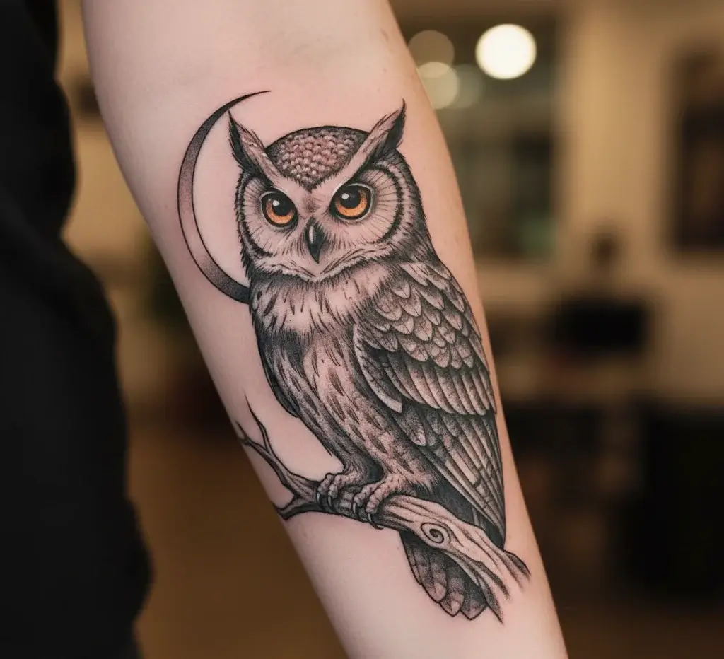 Night Owl on Forearm