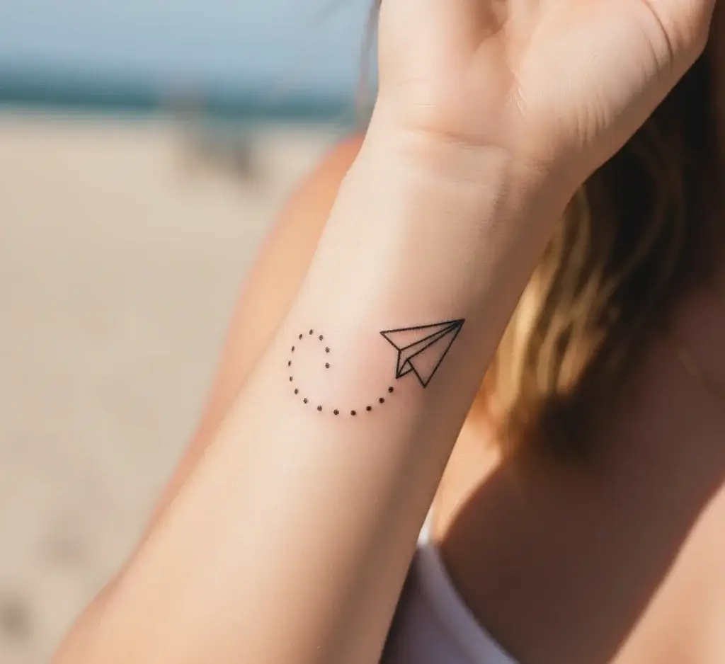 Paper Airplane Tattoo